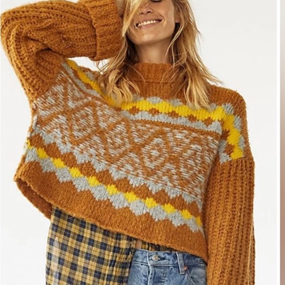 Cozy Free People lightly cropped chunky sweater - Picture 2 of 3